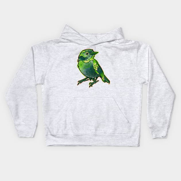 cute green bird Kids Hoodie by weilertsen